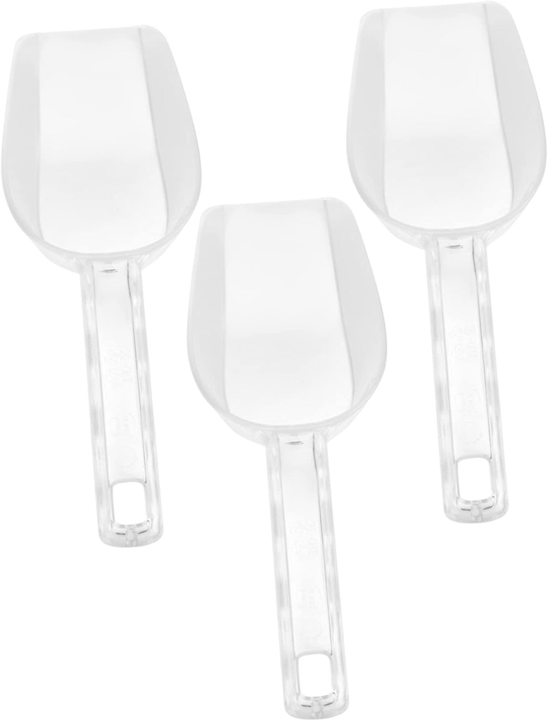 3pcs Heavy Duty Acrylic Ice Scoop Set Multi-Functional Food Scoop for Flour Rice and Cereal Ergonomic Handle for Kitchen and Party Use
