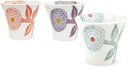 J-kitchens Hasami Pottery Cup (Teacup), Set of 3, Made in Japan, 4.5 fl oz (130 cc), Dahlia S
