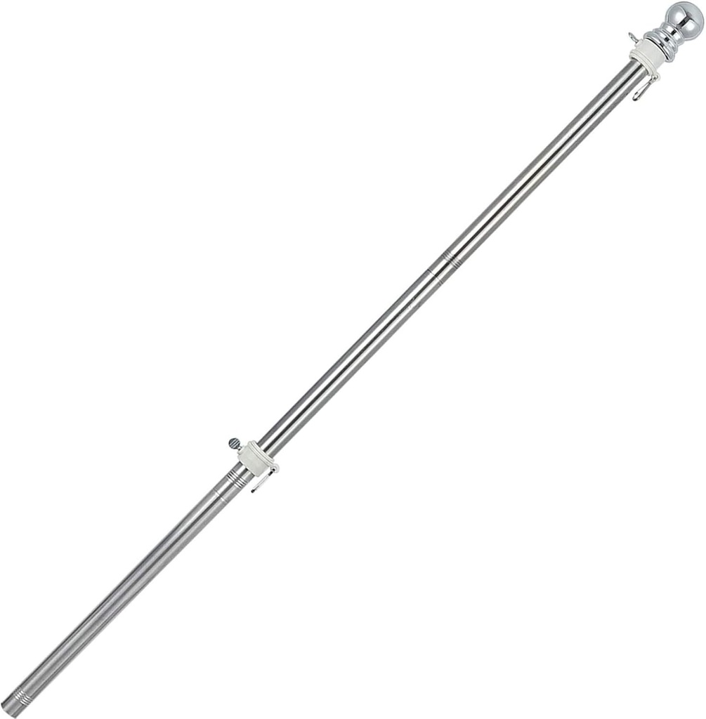 COCONUT Flag Pole, 5FT Flag Pole for House - Residential or Commercial Metal Flagpole for Garden Yard Porch Truck Boat (No Bracket)