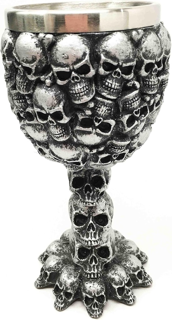 Ossuary Rock Molded Skull Head Heaps Eternal Voyage 5oz Wine Drink Goblet Chalice