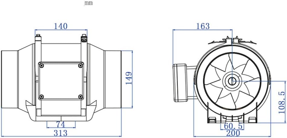 Household Mute Ducted Fan Powerful Ventilation 110-240 V Exhaust Fan Kitchen Air Ventilation Fan