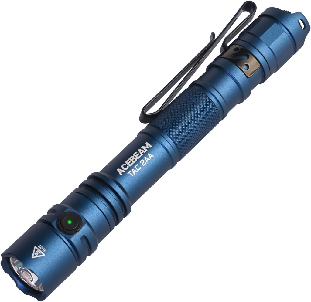 ACEBEAM TAC 2AA EDC Tactical Dual Modes Flashlight Rechargeable, 1400 High Lumens Flashlight, Dual Switch Pocket LED Flashlight, Super Bright Small Flash Light for Emergency, Camping, Home(SFT-25R HI)