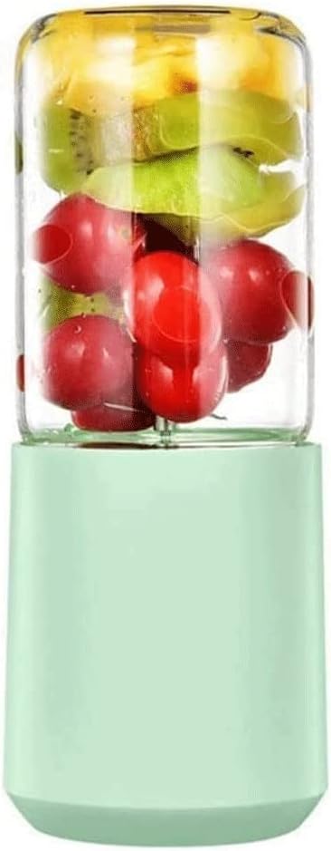Portable Blender, Personal Hand Smoothie Travel Blender Cup Fruit Mixer Rechargeable with USB, Mini Blender for Fruit Juice, Milk Shakes, for Great Mixing (Color : Green)