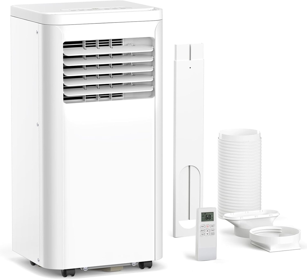 ZAFRO 10000BTU Portable Air Conditioners - 3-in-1 Cooling, Dehumidifier, Fan, 3 Speed, 24-Hour Timer,LED Control Panel & Remote