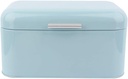 Bread Box for Kitchen Countertop, Airtight Retro Metal Bread Bin Large Bread Box Bread Storage Container Airtight Holder for Homemade Bread, 12 x 7.9 x 6.3 inch(Blue)