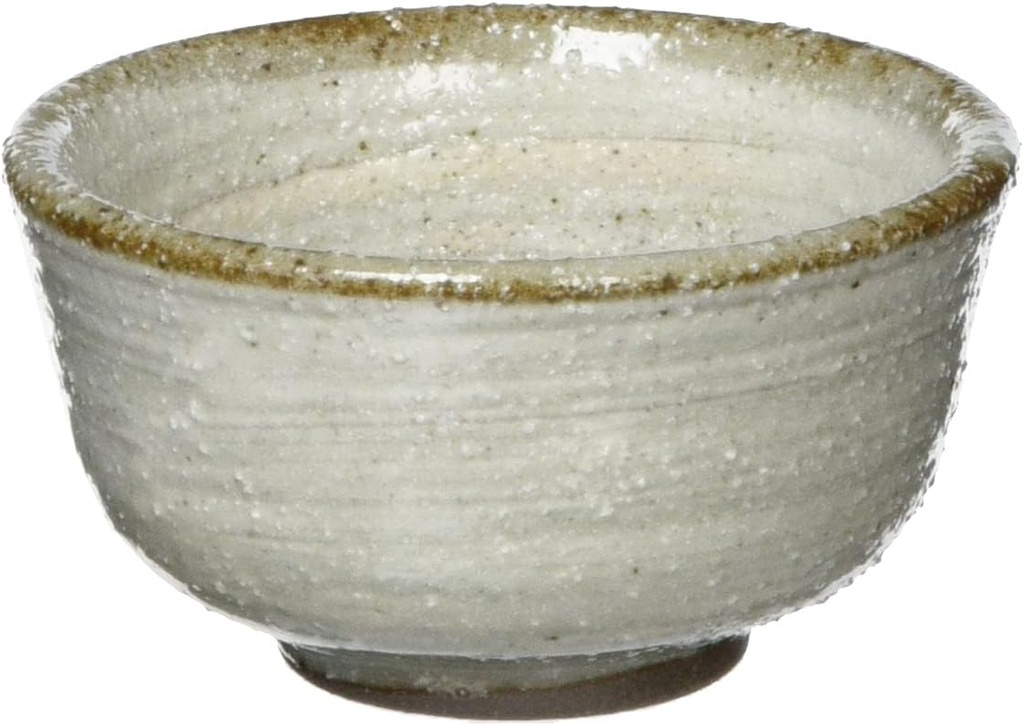Yamashita Crafts 14081240 Glass Cup, White, Diameter 2.4 x 1.3 inches (6.2 x 3.3 cm), White Karatsu Brush Cup, Small