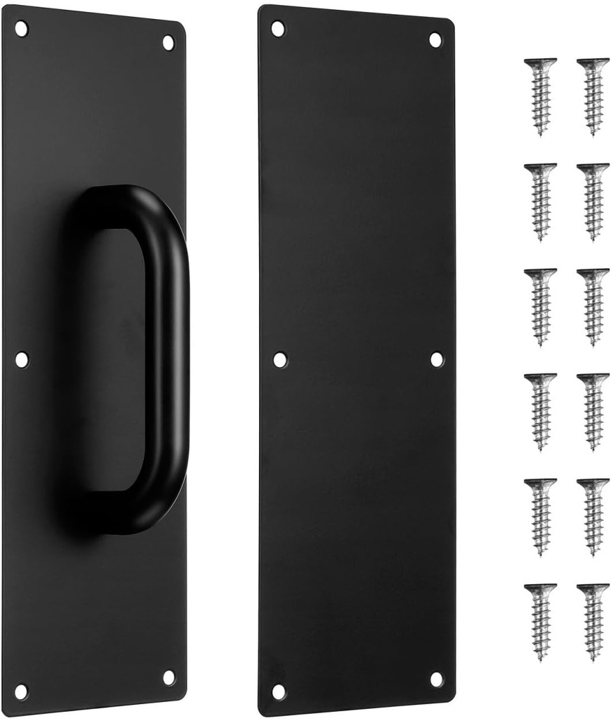 Operitacx Stainless Steel Push Pull Door Handle Plate 11.8 Inch for Sliding Wooden and Access Doors with Wide Base and Smooth Edges