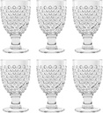 TarHong Hobnail Premium Plastic Drinkware Beverage/Goblet, 17 Ounce, Clear, Set of 6