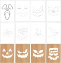 8PCS Halloween Acrylic Router Templates for Scary Pumpkin Face Carving, Door Mats, Face Paint Stencils Reusable, Woodworking DIY Crafts Can be Used for Halloween Stencils for Door mats