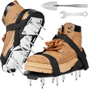 Miuwauer Lawn Aerator Shoes (Upgrade Version (Aluminum Alloy Sole), Black-Black)