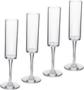 Healifty 4pcs Unbreakable Cocktail Goblets Clear Bar Wine Glasses for Parties Banquets and Home Use Lightweight Drinking Flutes