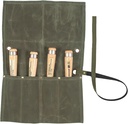 Chisel Roll,Waxed Canvas Tools Wrench Roll Up Pouch with 4 Pockets for Knife Hammers,Gouges, Carving Knife,Fishing Jigs,Best Gift for Electrician,Carpenter or Mechanic,Chisel Carrying Case Organizer