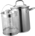 Stainless Steel Deep Fryer Pot with Non Stick Frying Basket for Home and Restaurant Use Suitable for Gas and Electric Stoves Oil Saving Design for Fried Chicken Fish Tempura and