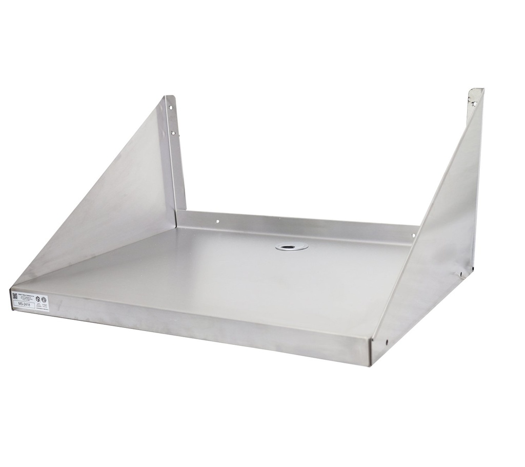 24" x 18" Stainless Steel 100 lb. Capacity Microwave Oven Wall Shelf NSF Approved
