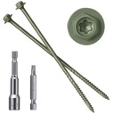 #14 x 10 Wood Structural Screws 50 Pack Hex Head Lag Screws, Rust Resistant Timber Screws for Timber/Log/Landscaping Wood (Green)