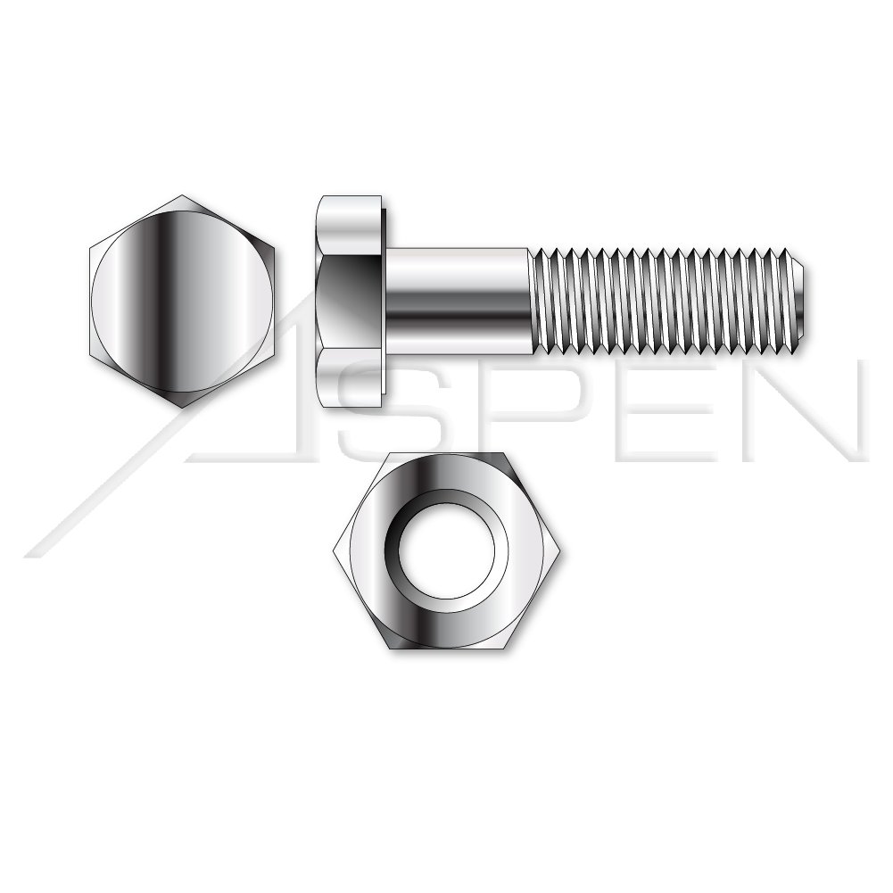 (3pcs) 1-1/2-6 X 7 Hex Cap Screws/Hex Bolts Sets with Matching Hex Nuts Stainless Steel 18-8 Ships Free in USA