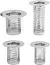 Tookie 4 Pack Stainless Steel Hair Catcher Shower Drain Strainer, Sink Tub Drain Stopper for Bathroom Washbasin Bathtub Drain (Silver)