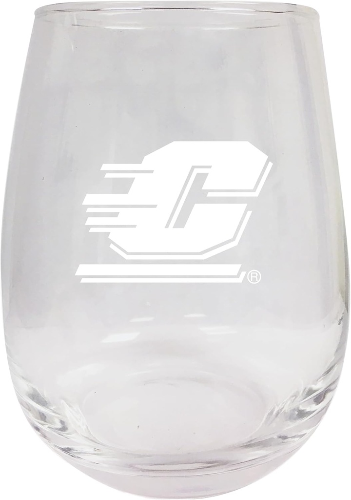 R and R Imports Central Michigan University 15 oz Engraved Stemless Wine Glass Officially Licensed Collegiate Product Single Unit