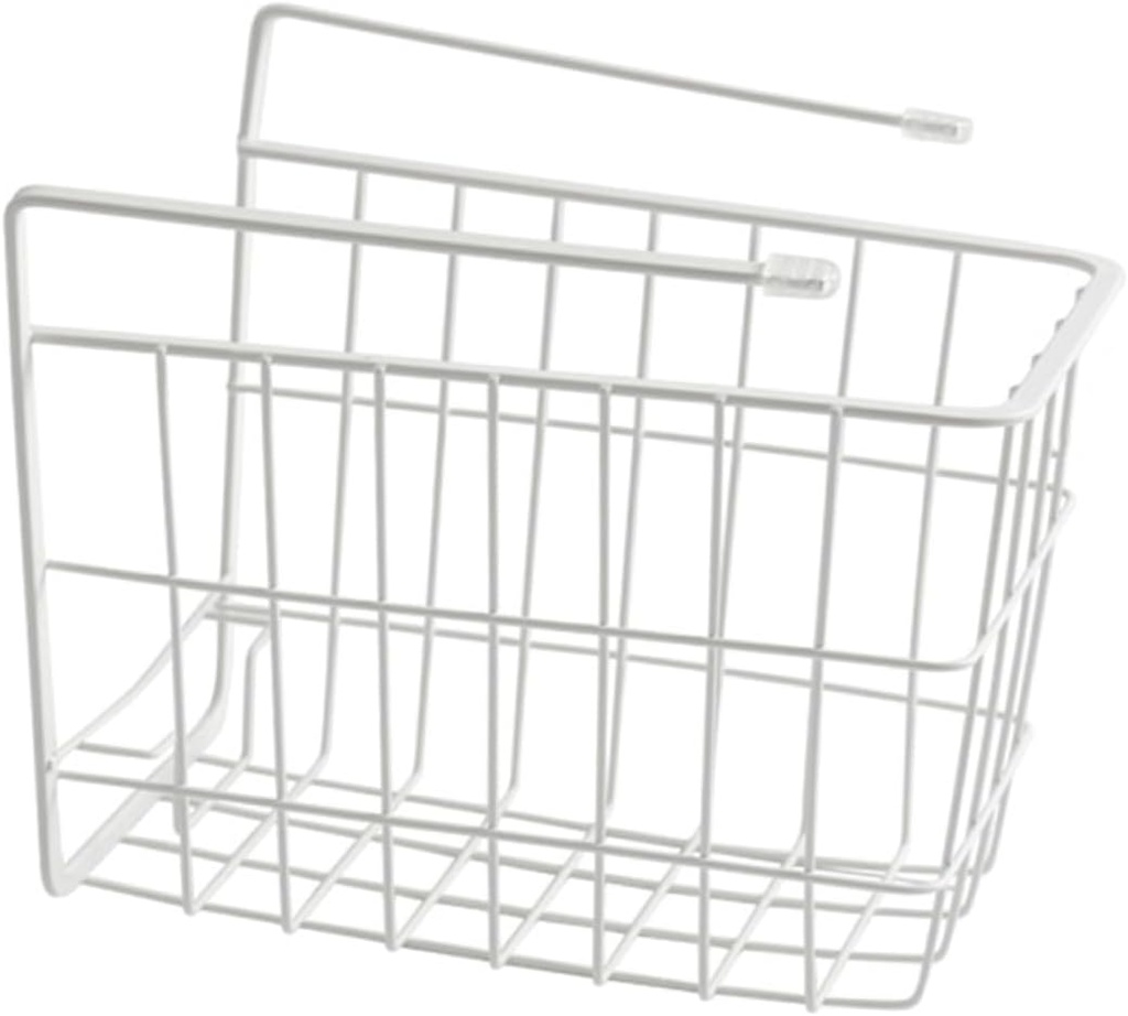 NUOBESTY 1Pc Creative Iron Hanging Storage Basket Kitchen Storage Rack Multi Functional Fine Grid Container for Home Office and Dorm Organization White