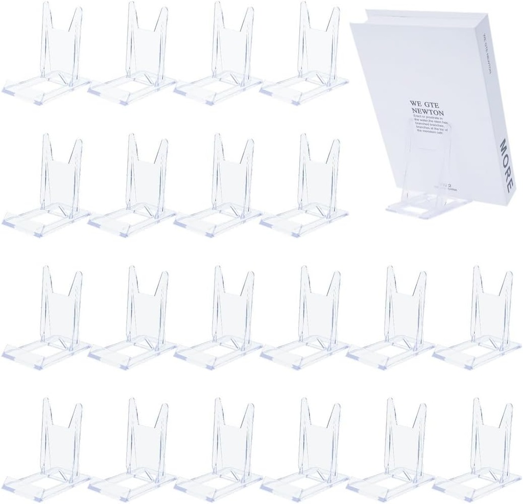 20-Pack Adjustable Acrylic Plate Stands, Plastic Display Holders For Plates, Photos, Frames & More
