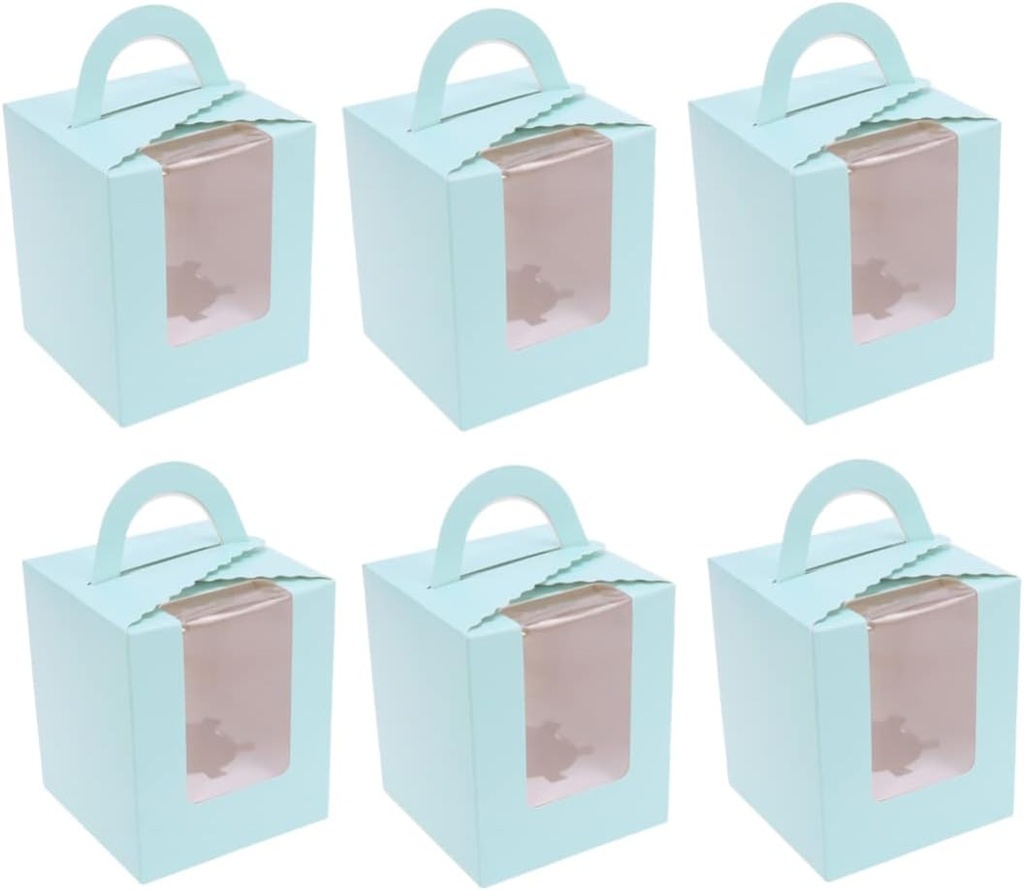 50pcs Muffin Box Paper Cup Window Lid Single Cupcake Boxes for Storage Baking Cups Liners for Party