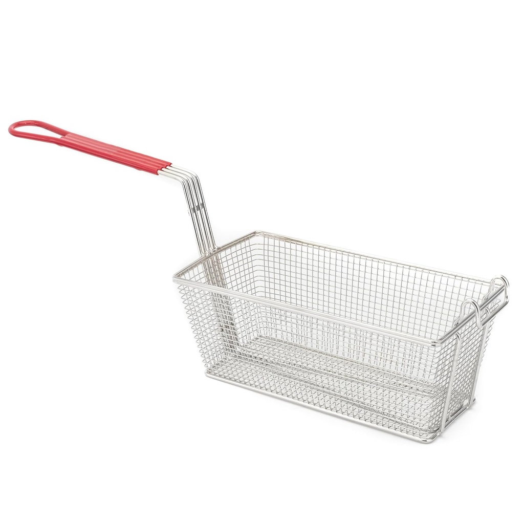 Adcraft FBR-13612 12-7/8" Length x 6-1/2" Width x 5-3/8" Depth, Fryer Basket with Red Handle