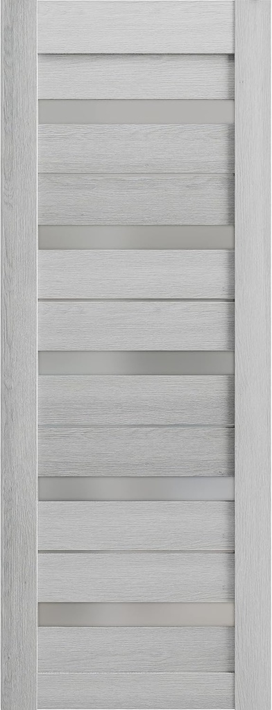 SARTODOORS Slab Barn Door Panel Frosted Glass | Quadro 4445 Light Grey Oak | Sturdy Finished Doors | Pocket Closet Sliding-18 x 80"
