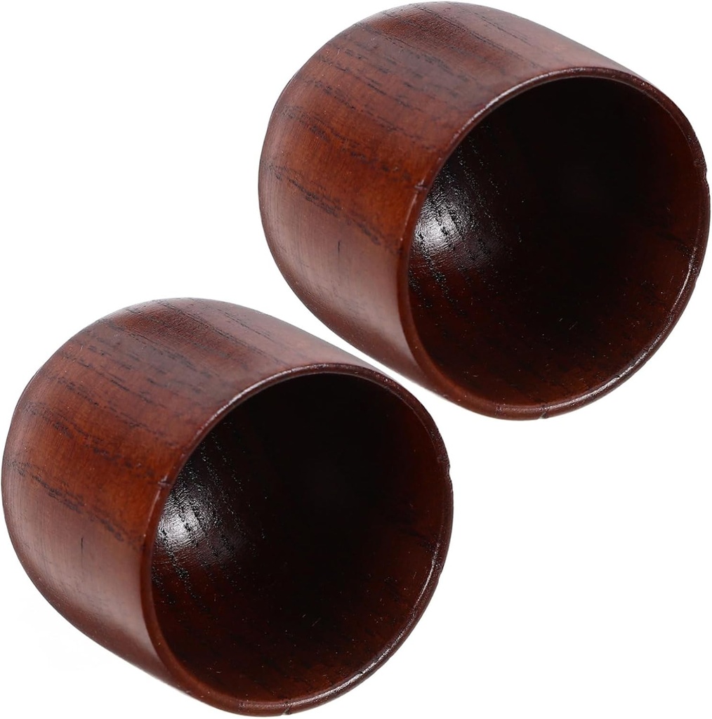 Cabilock 2pcs Elegant Wooden Wine Goblet Natural Cups for Water Wine and Tea Vintage Design Wide Mouth for Comfortable Drinking for Camping and Everyday Use