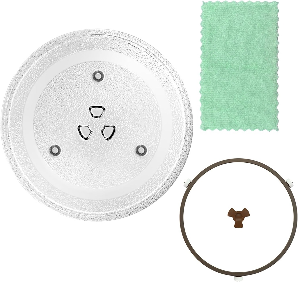 11.5" Glass Microwave Plate Replacement for 3517203510 Microwave Turntable Tray Oven Rotating Dish Tray with Y shaped design for Better Reheating and Even Heat Distribution
