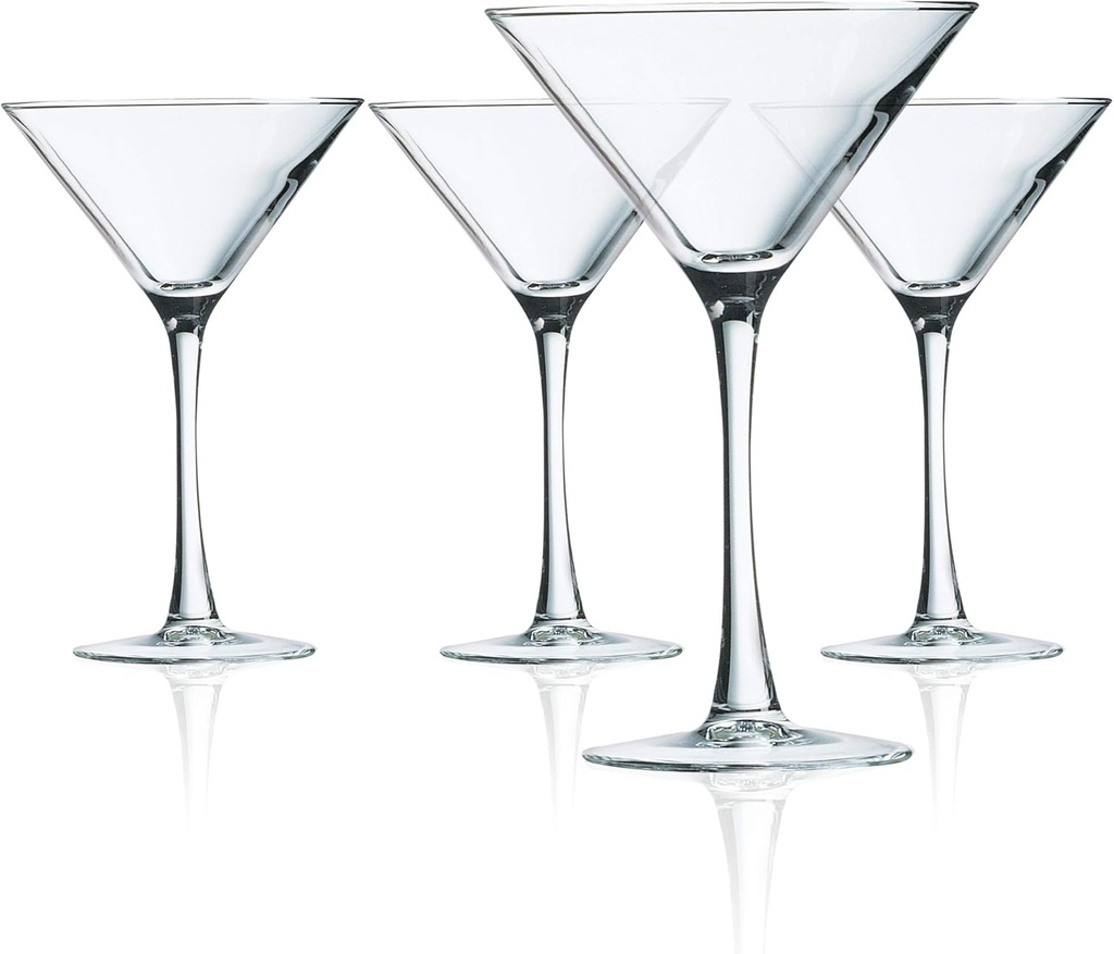 Luminarc Cachet 10 Ounce Martini 4-Piece Set, 4 Count (Pack of 1), Clear