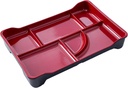 Melamine Bento Box, 13 1/2 inch, 6 Compartments, Red and Black, Set of 18, Red/black