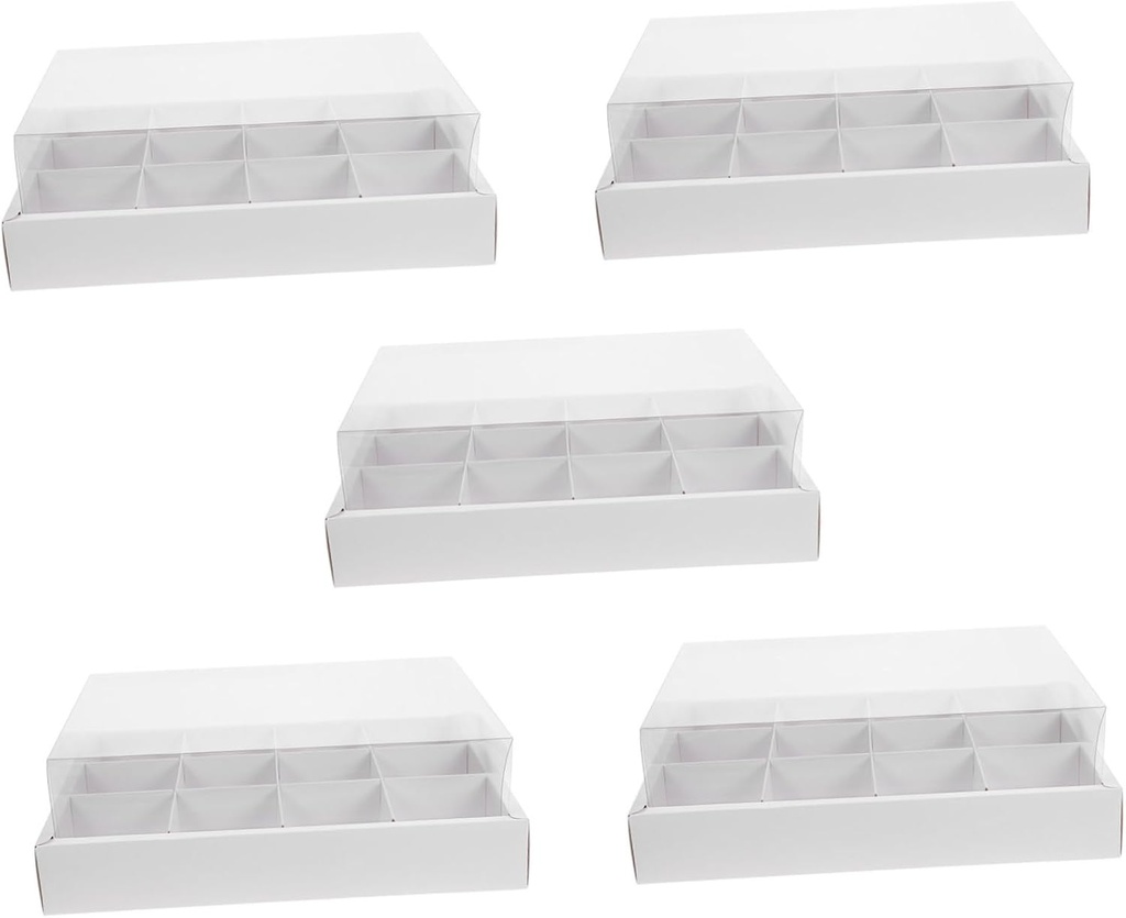 5pcs Transparent Cupcake Boxes with Inserts Bakery Containers for Muffins and Small Cakes for Parties and Gifts