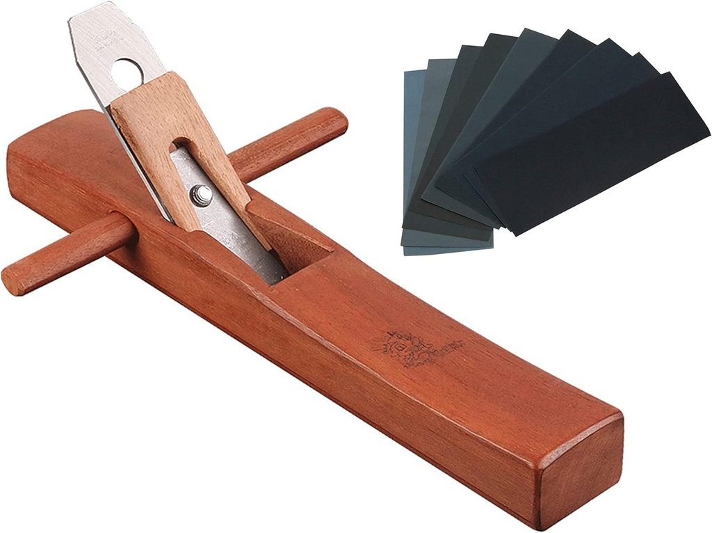 Hand Planer, Wooden Plane with Sandpaper for Woodworking,Jack Block Plane for wood surface,Hand planes for Wooden Carpenter, woodcraft, Smoothing,Trimming,polishing supplies (Style A)