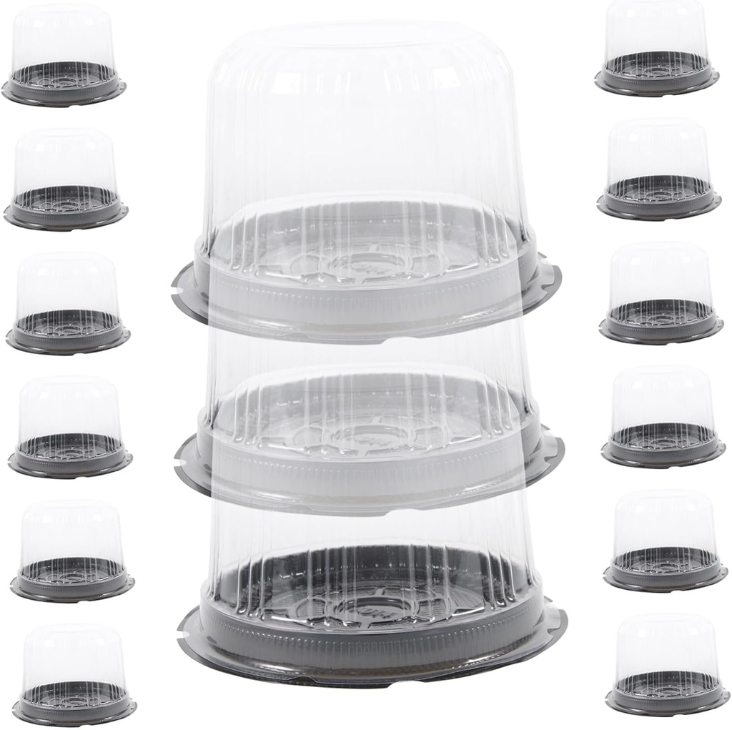 20Pcs Clear Round Cake Boxes with Lids Small Cake Storage Containers for Baking and Dessert Packing for Freshness and Presentation