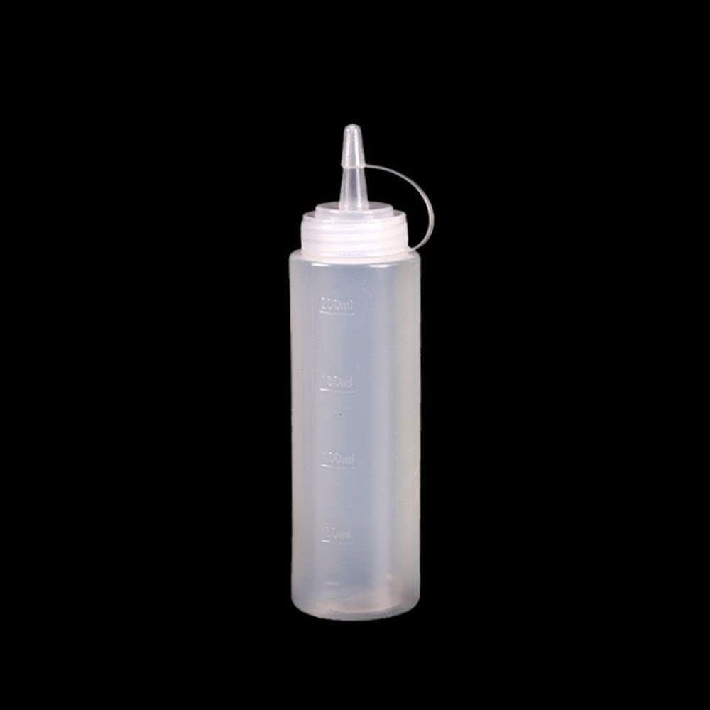 White Plastic Squeeze Bottle with Cap, Leak-proof Sauce Bottle Reusable Spice Dispenser Ketchup Storage Bottle Kitchen Gadget Condiment Squeeze Bottles(200ml-Single hole)