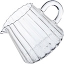 PRETYZOOM Small Glass Creamer Pitcher Transparent Pourer for Coffee and Tea Chic Vertical Stripe Design for Use