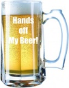 Giant Beer Mug 28 Ounces Personalized Beer Stein - "Hands off my beer!"