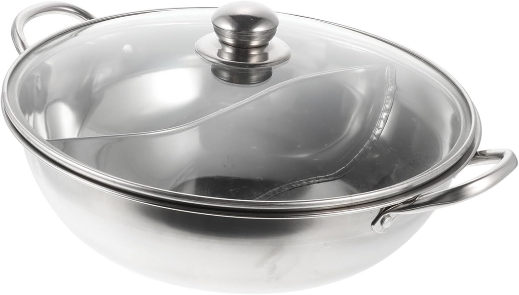 Garneck Yuanyang Hot Pot Double Sided Pot Divider for Easy Cleaning and Cooking