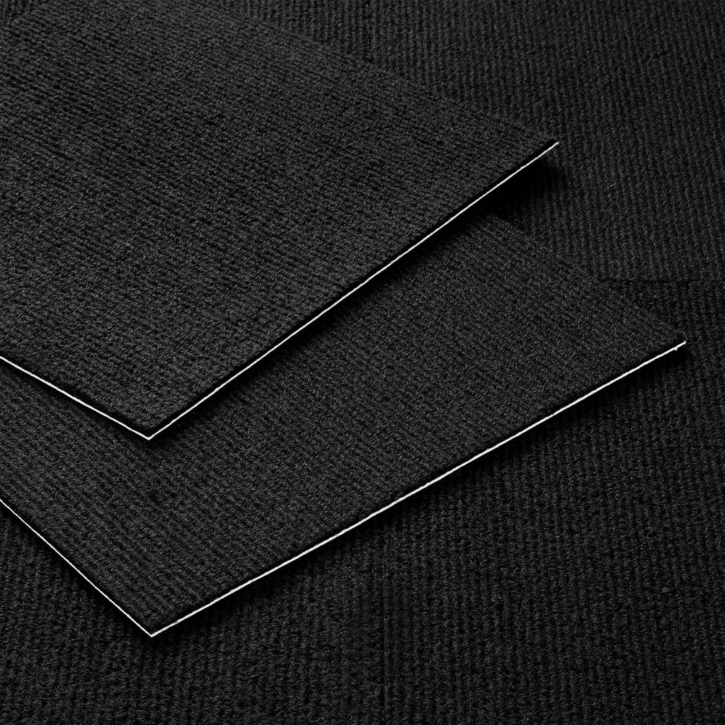 Decotalk Carpet Squares Peel and Stick Carpet Tiles Black Floor Tile for Basement Bedroom 15sheets, 12"x12", Carpeting with Padding Self Adhesive Carpeting