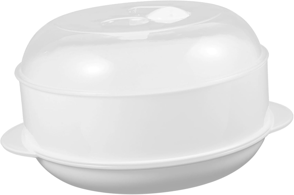 Alipis 1pc Round Plastic Food Steamer with Lid Microwave Kitchen Gadget for Cooking Dumplings Vegetables Rice and More Design for Preparation and Preservation Random Style