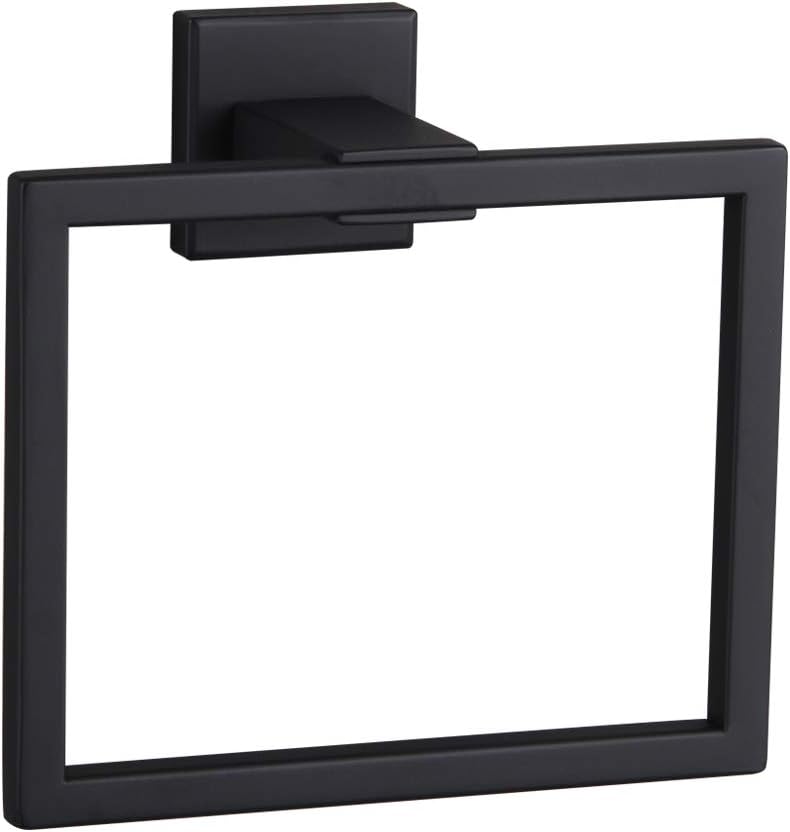 BEIGEEWY SUS 304 Stainless Steel Bathroom Hand Towel Holder Towel Ring for Bath Kitchen Garage Heavy Duty Wall Mounted, Black