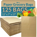 Reli. Paper Grocery Bags (125 Pcs Bulk) (12x7x17) 70 Lbs Basis, Extra Heavy Duty | Brown Paper Bag, Large Grocery Kraft Sacks -Takeout, Restaurant, Retail, Shopping