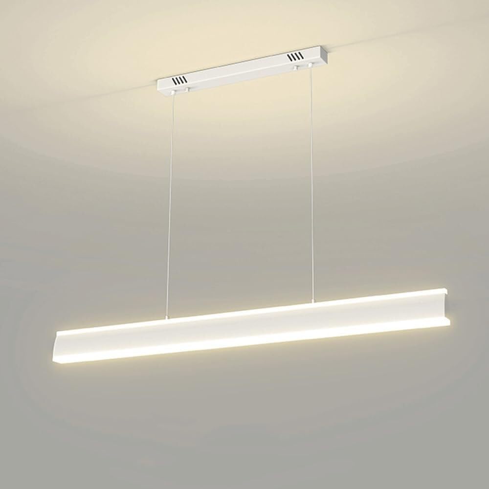 Led Chandeliers, Rectangular Dining Room Pendant Light, Hanging Chandelier Fixture Above 80 cm Dining Table, 26W, 3 Color Changing Light Ceiling Light(White)/White/A