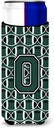 Letter O Football Green and White Ultra Beverage Insulators for slim cans