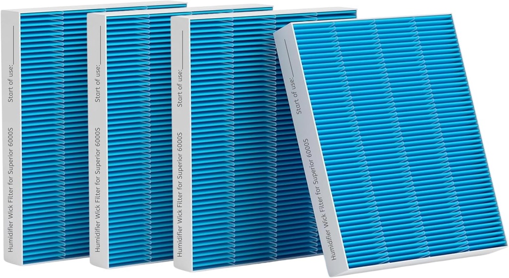 Nispira 6000s Wick Humidifier Filter Replacement for LEVOIT Superior 6000S Smart Evaporative Humidifier, 4 Pack