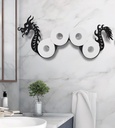 Euroet Dragon Metal Wall Wall-Mounted Toilet Paper Holder, Black, Cute & Sturdy Design, Holds Up to 5 Extra Rolls