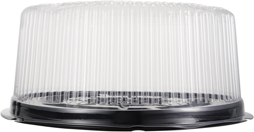 Healifty 5pcs Transparent Single Cake Boxes with Lid for Bakery Dessert Packing Round Plastic Containers for Cake Transport and Display