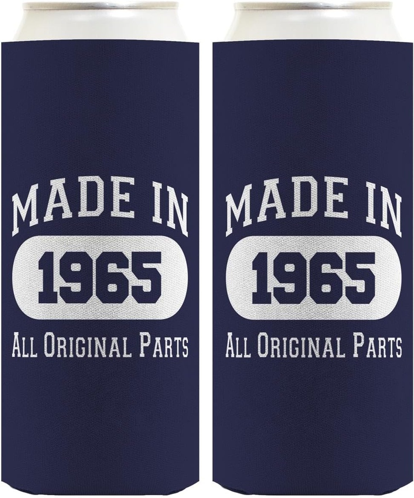 60th Birthday Gifts For Women Made In 1965 2-Pack Ultra Slim Can Thermocoolers