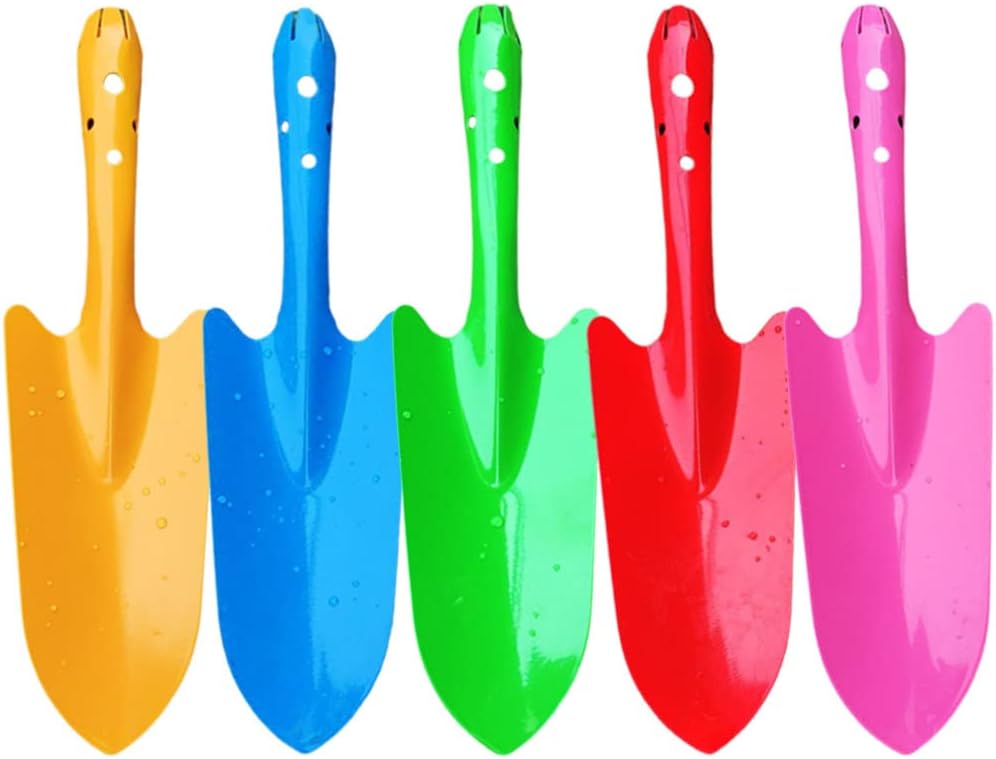 5pcs Metal Garden Shovel Hand Tools for Planting Digging and Transplanting Ergonomic Design for Boys and Girls Gardening Activities