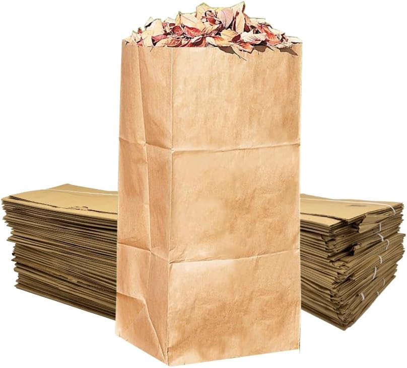 Rocky Mountain Goods Yard Waste Bags - Large 30 Gallon Brown Paper Leaf Bags for Yard/Garden/Lawn - Environmental Friendly - Tear Resistant - Heavy Duty - 2 Ply Self Standing (Pack of 5)